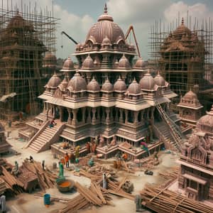 Traditional Hindu Temple Construction Site: Envisioning Divine Creations