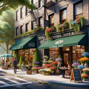 Coffee Shop & Flower Shop Intersection | Outdoor Coffee & Flowers