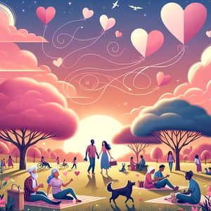 Love is in the Air: Enchanting Morning Scene of Unity and Peace