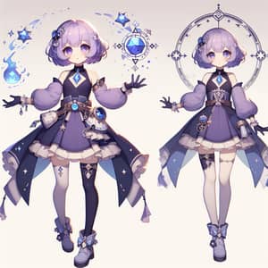 Vibrant Anime-Style Character with Magical Theme | Japanese Art Inspiration