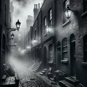 Victorian Era Foggy Alley in East End London