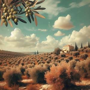 Traditional Palestinian Olive Grove in Autumn | Panoramic View