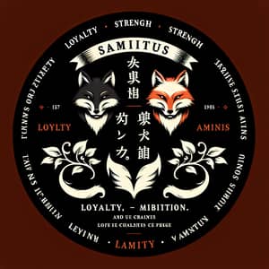 Japanese Art Family Crest: Loyalty, Strength, Ambition & Foxes