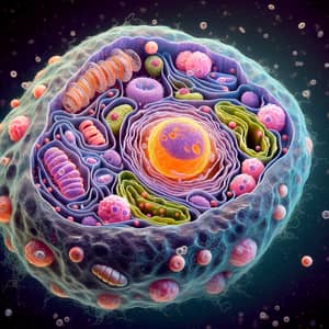 Detailed Image of a Biological Cell | Virtual Microscope View