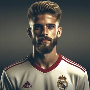 Real Madrid CF Player #7 - Short Blond Hair, Beard, Mustache