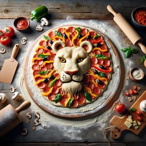 Lion Pizza: Creative Masterpiece with Crust Mane