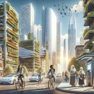 Sustainable Urban Living - Diverse Community Embraces Green Future