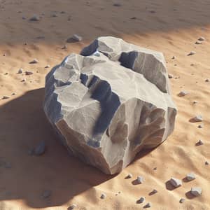 Realistic 3D Render of Rough Gray Stone | Sandy Ground
