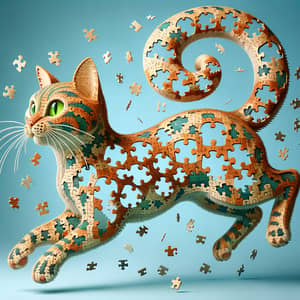 Playful Cat Jigsaw Puzzle Art | Intriguing and Vibrant