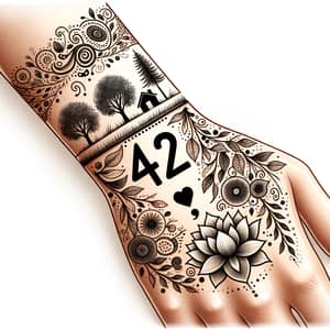 Minimalistic Wrist Bracelet Tattoo Design - Symbolic Floral Patterns
