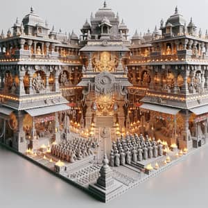 Traditional Indian Festival Temple 3D Model | Sculptural Decorations