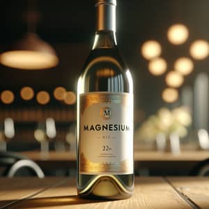 White Wine Bottle with 'Magnesium' Inscription | Elegant Label Design