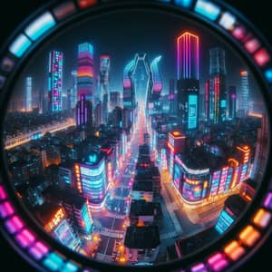 Vibrant Cyberpunk Cityscape at Night | Neon Lights & High-Tech Structures