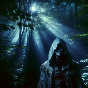 Eerie Forest Predator - Haunting Moonlit Scene