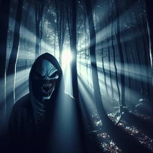Eerie Forest Predator: Moonlit Shadow Mystery