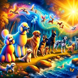 Enchanting Dog Colors in Imaginary World