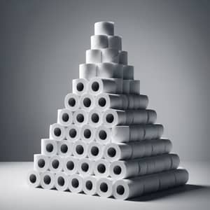 Impressive Pyramid Structure Made from 20 Untouched Toilet Paper Rolls
