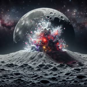 Chemical Reaction on Moon's Surface - Color Change & Emanating Gases