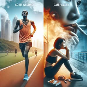 Contrasting Lifestyles: Health vs. Smoker's Gloom