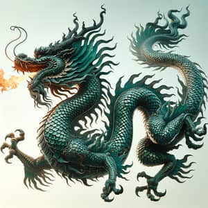 Majestic Dragon Soaring in the Sky | Emerald Dragon Scales