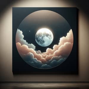 Breathtaking View of Moon in Sky | Tranquil Night Artwork
