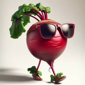 Cool Beet Vegetable Mascot with Sunglasses