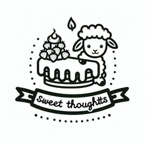 Sweet Thoughts Logo: Cake and Lamb Design