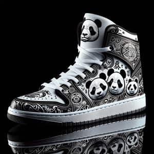 Panda-Themed High-Top Sneakers | Abstract Design Inspired by Tattoos