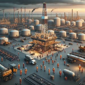 Oil and Gas Industry Scene - Advanced Machinery, Natural Gas Storage Tanks