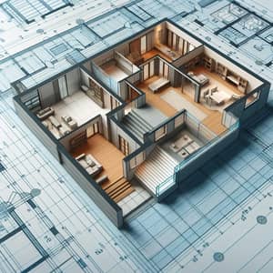 Modern 3-Bedroom House Floor Plan Blueprint