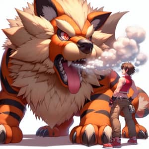 15-Foot-Tall Male Arcanine Sneezing | Majestic Fire-Type Pokemon