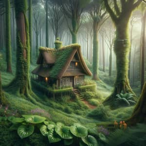 Enchanting Forest House: Serene Idyllic Scenery