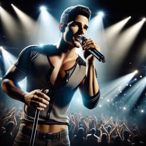 Passionate Latin Male Musician on Stage | Engaging Live Performance