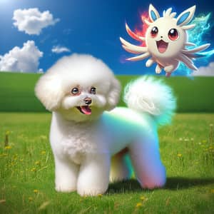 Cute Pokémon Bichon Frise Dog | Playful Fantasy Character