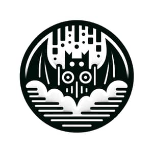 2D Logo with Upside-Down Bat for Techno Music