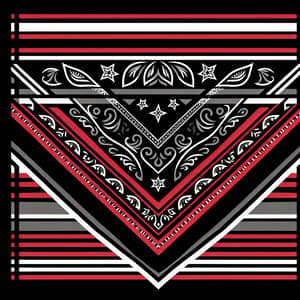 Trendy Black, Red & Grey Striped Bandana | Shop Now