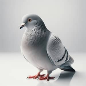 Beautiful Grey Pigeon with Orange Beak and Pinkish Feet