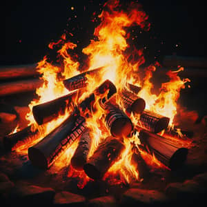 Intense Blazing Fire | Campsite Scene