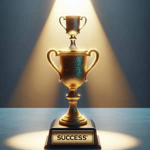 The Paradox of Success - Gold and Silver Trophies Illuminated