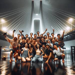 Lively Travel Party at Danang Bridge, Vietnam