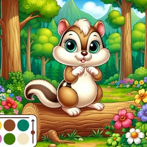 Small and Cute Chipmunk in Lush Green Forest