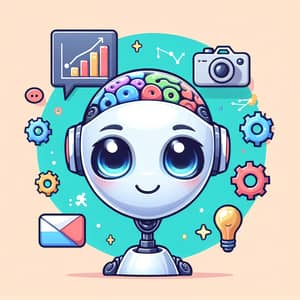 Charming and Intelligent AI Character Illustration