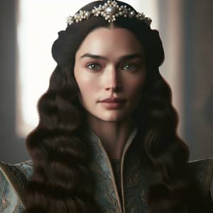 Targaryen Woman with Long Wavy Hair and Pearl Diadem
