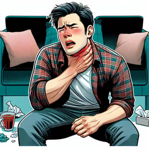 Asian Man Suffering from Severe Sore Throat | Home Remedies