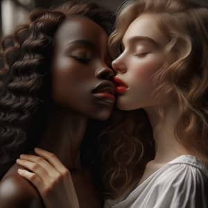 Inclusive & Diverse Moment: Affectionate Kiss of Beauty & Diversity