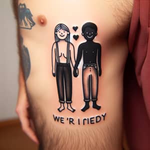 Best Friends Tattoo on Peck - Diversity Friendship Tattoo Design