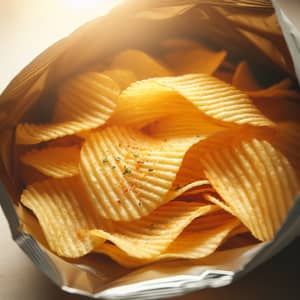 Golden Crispy Potato Chips with Salt & Herbs | Fresh Snacks