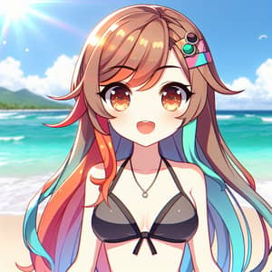 Anime Kobayashi Inspired Bikini Waifu at Beach