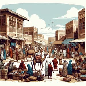 Historical Somali Marketplace: Textiles, Spices, Pottery & more