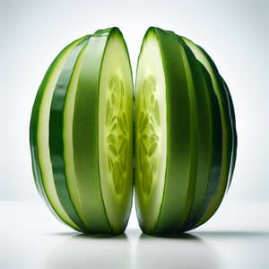 Detailed Macro Photograph of Symmetrical Cucumber Slices